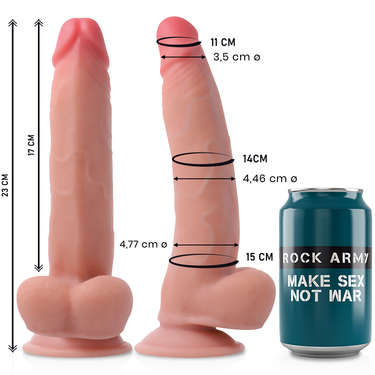 Dildo Realistico Dual Density Leopard con Base a Ventosa - Rock Army